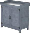 Outdoor Garden Patio Wooden Storage Cabinet and Workbench