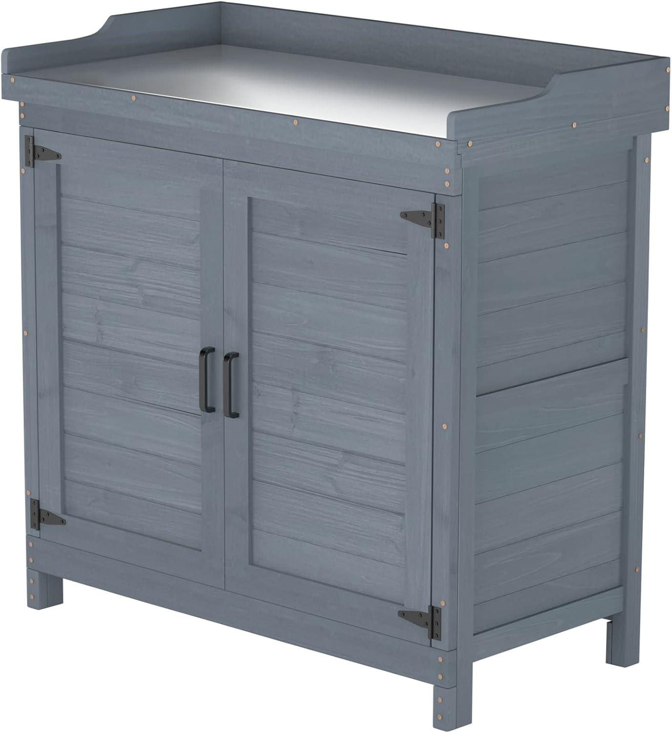 Outdoor Garden Patio Wooden Storage Cabinet with Potting Bench
