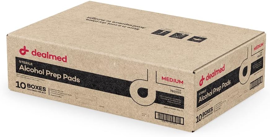 Dealmed Alcohol Prep Pads for First Aid Kits and Home Use