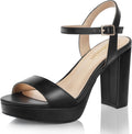 Wide Width Block Chunky Platform Heels for Women - Stable 4.3in
