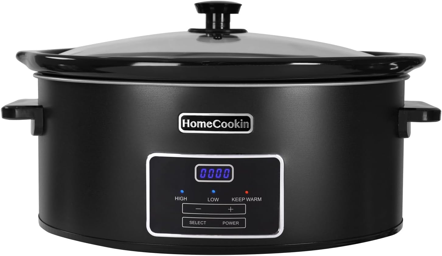 HOMECOOKIN 7 Quart Programmable Slow Cooker for Family Dinners