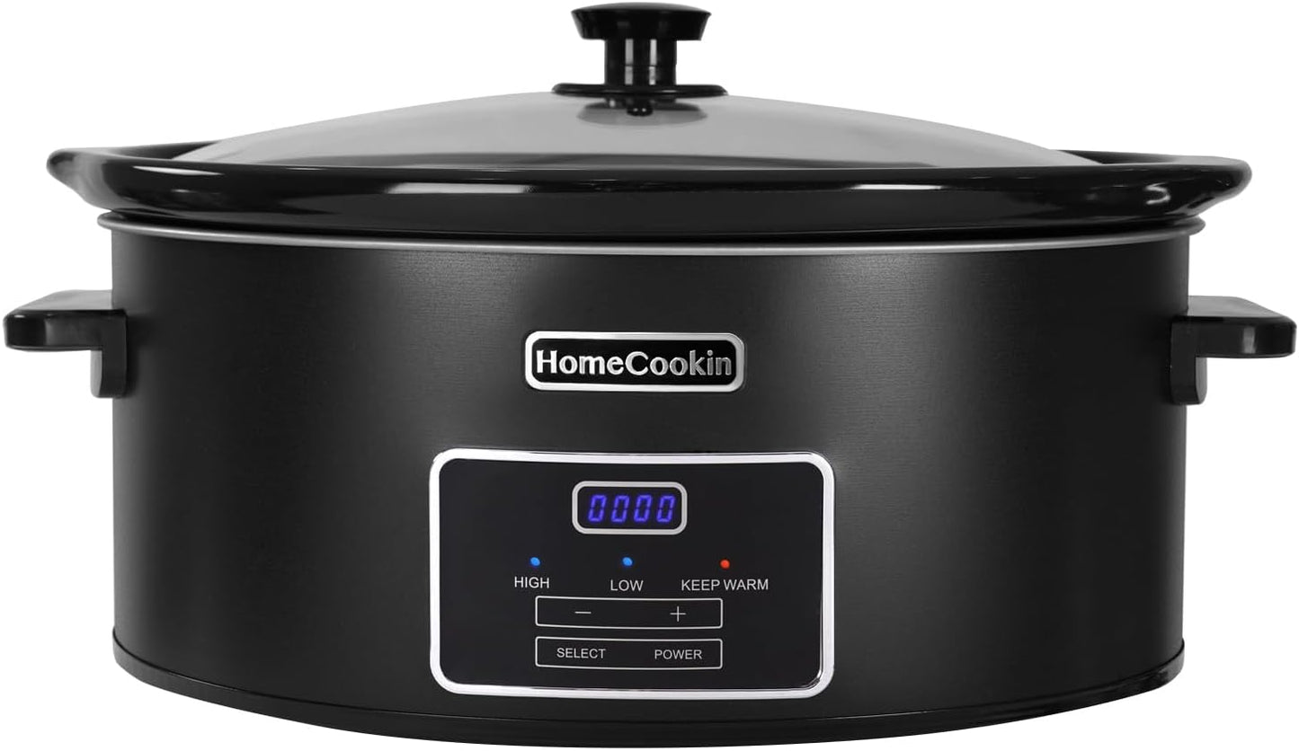 HOMECOOKIN 6 Quart Programmable Slow Cooker for Family Meals