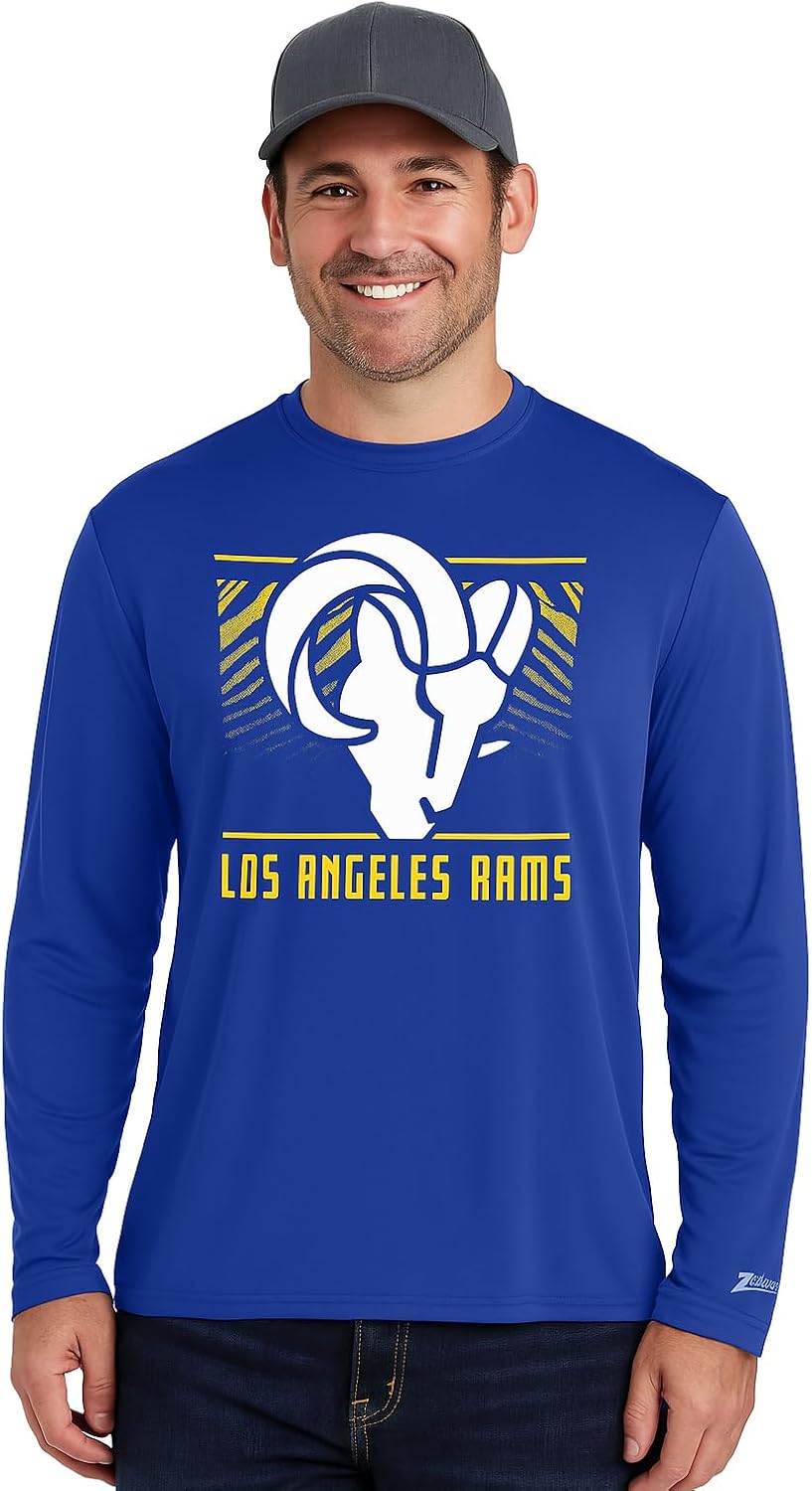 Zubaz NFL Men's Long Sleeve Team Graphic T-Shirt for Fans