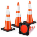28 in Traffic Cones with Black Weighted Base - Stable 4 Pack