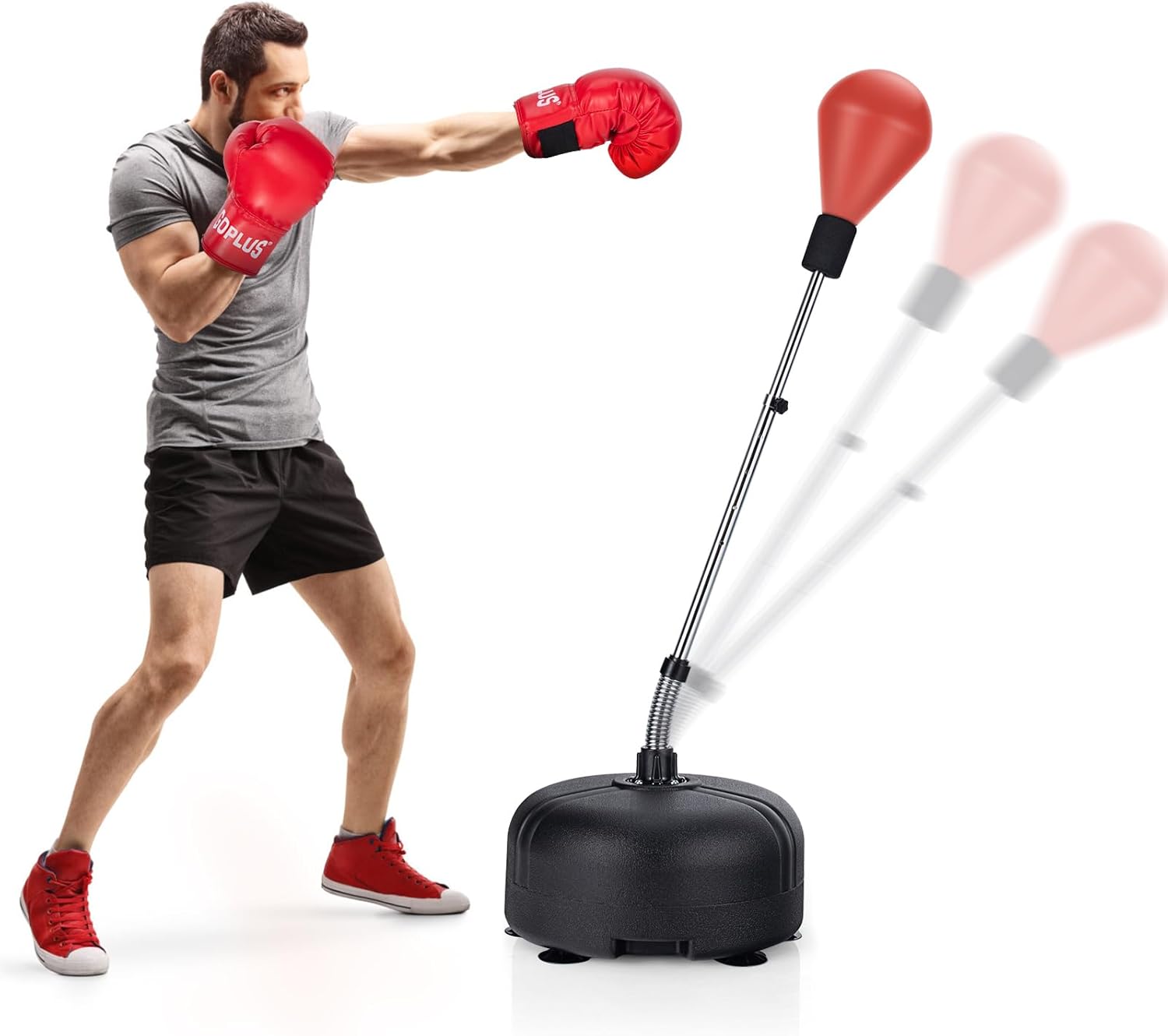 Goplus Freestanding Punching Bag Set - Adjustable Height & Gloves