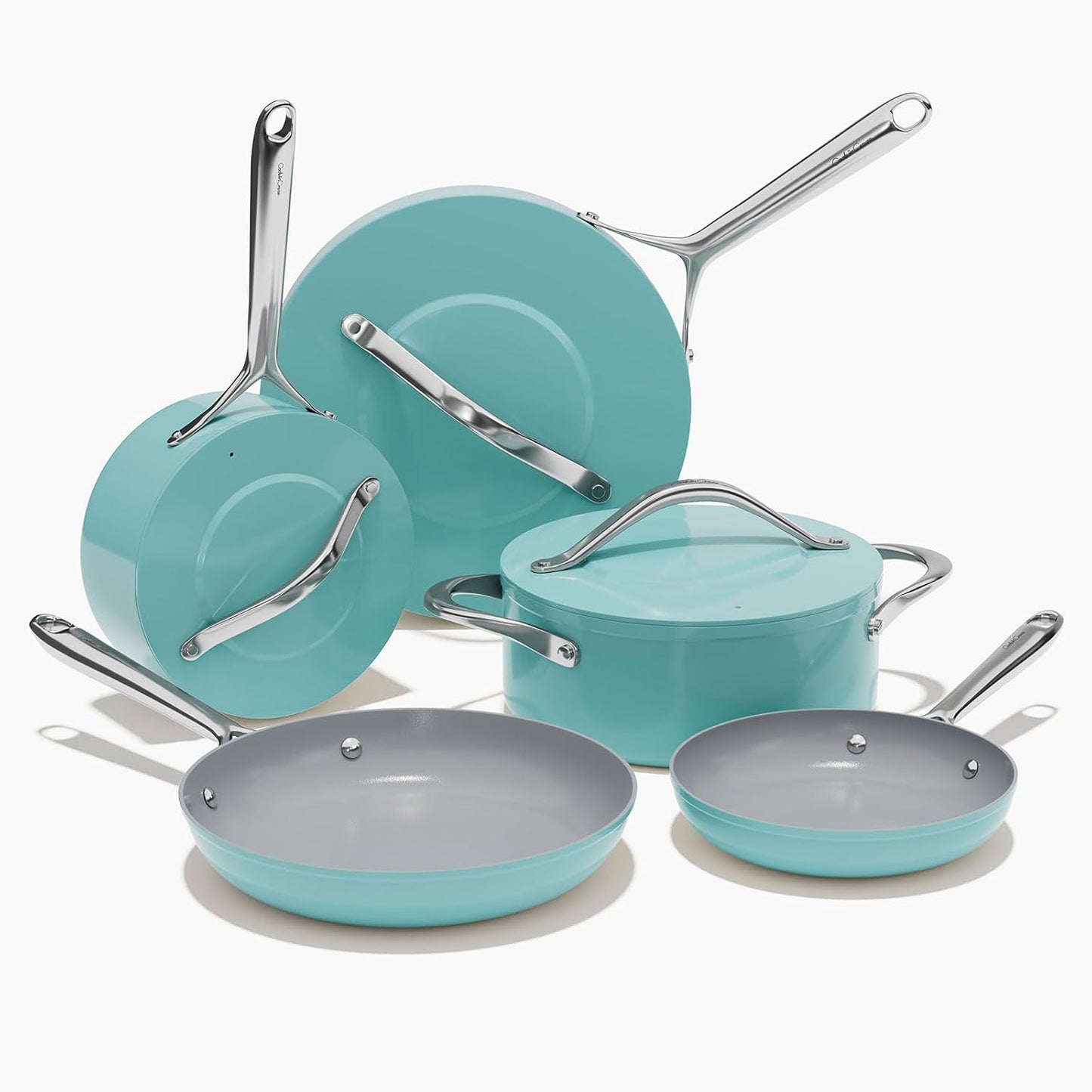 Ceramic Cookware Set Nonstick Pots and Pans 8 Pieces NonToxic