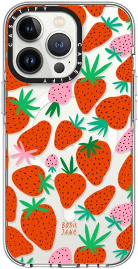 CASETiFY Clear iPhone 13 Pro Case with Strawberry Design