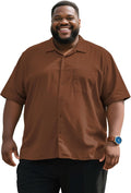 Button Down Shirt Men Big and Tall Short Sleeve (Style KM6M)