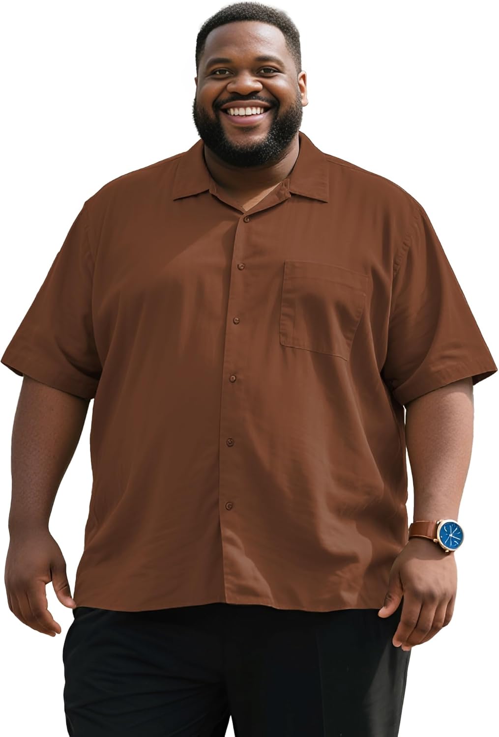 Button Down Shirt Men Big and Tall Short Sleeve Summer Essential