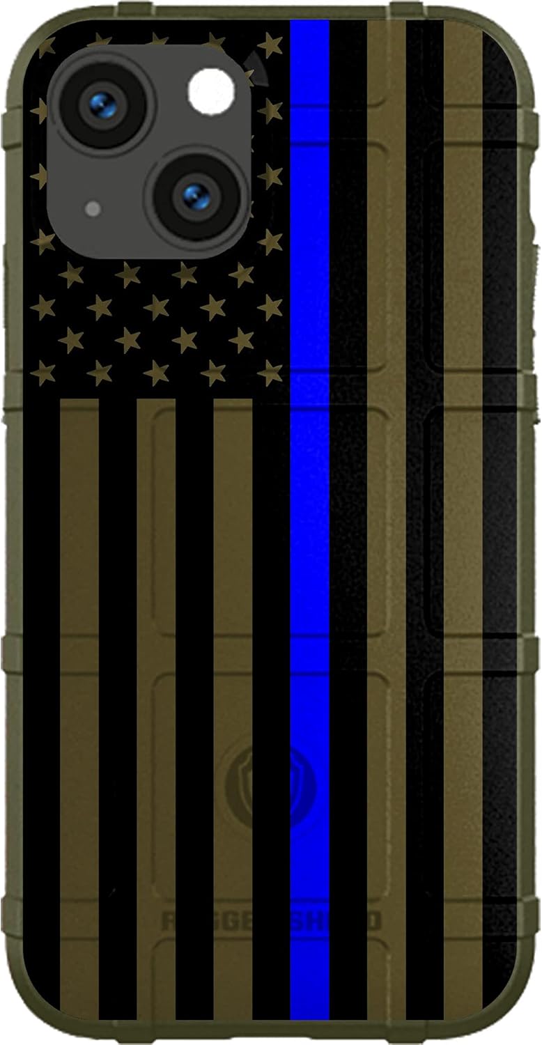 EGO TACTICAL Rugged Shield Case for iPhone 13 Mini - Thin Blue Line
