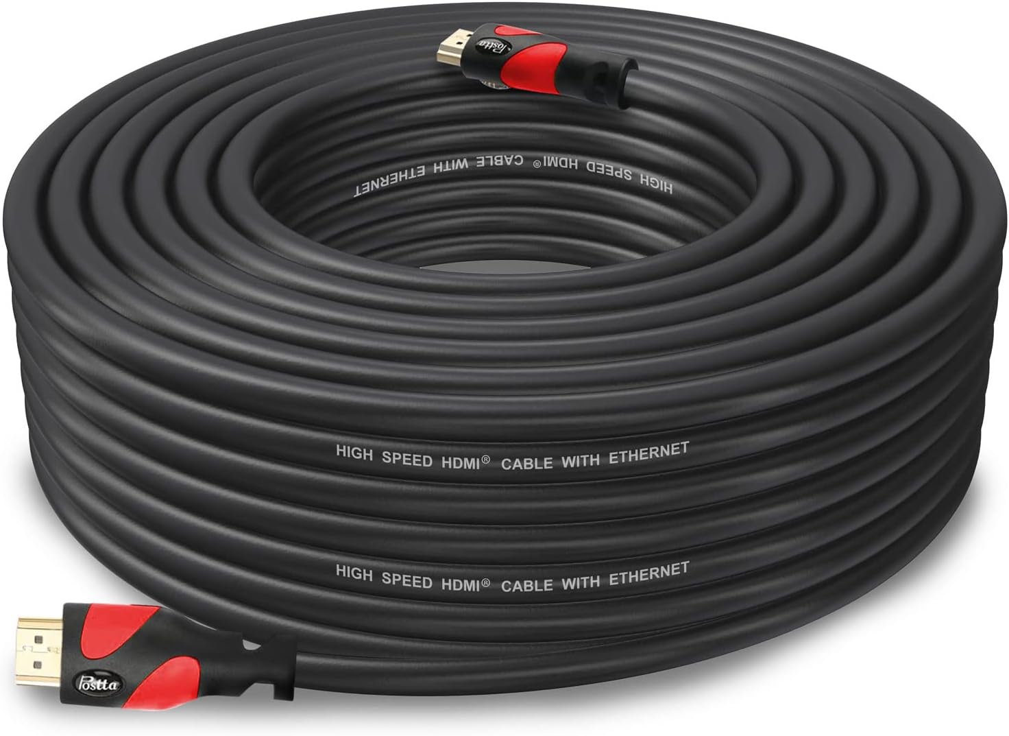 Postta 40ft Red HDMI Cable - 4K Ultra HD Premium Quality