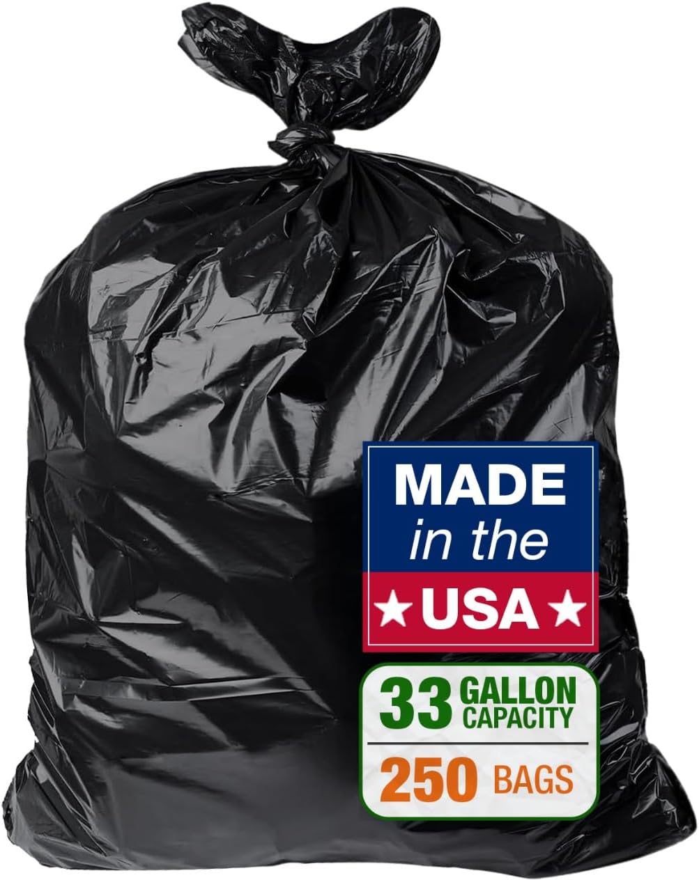 Heavy-Duty 32-33 Gallon Black Trash Bags for All Uses