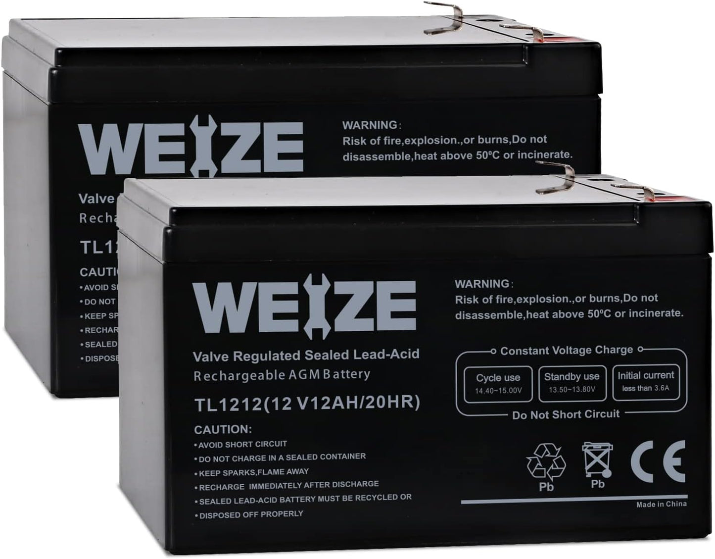 12V 12Ah Rechargeable Sealed Lead Acid Battery Set for Versatile Use