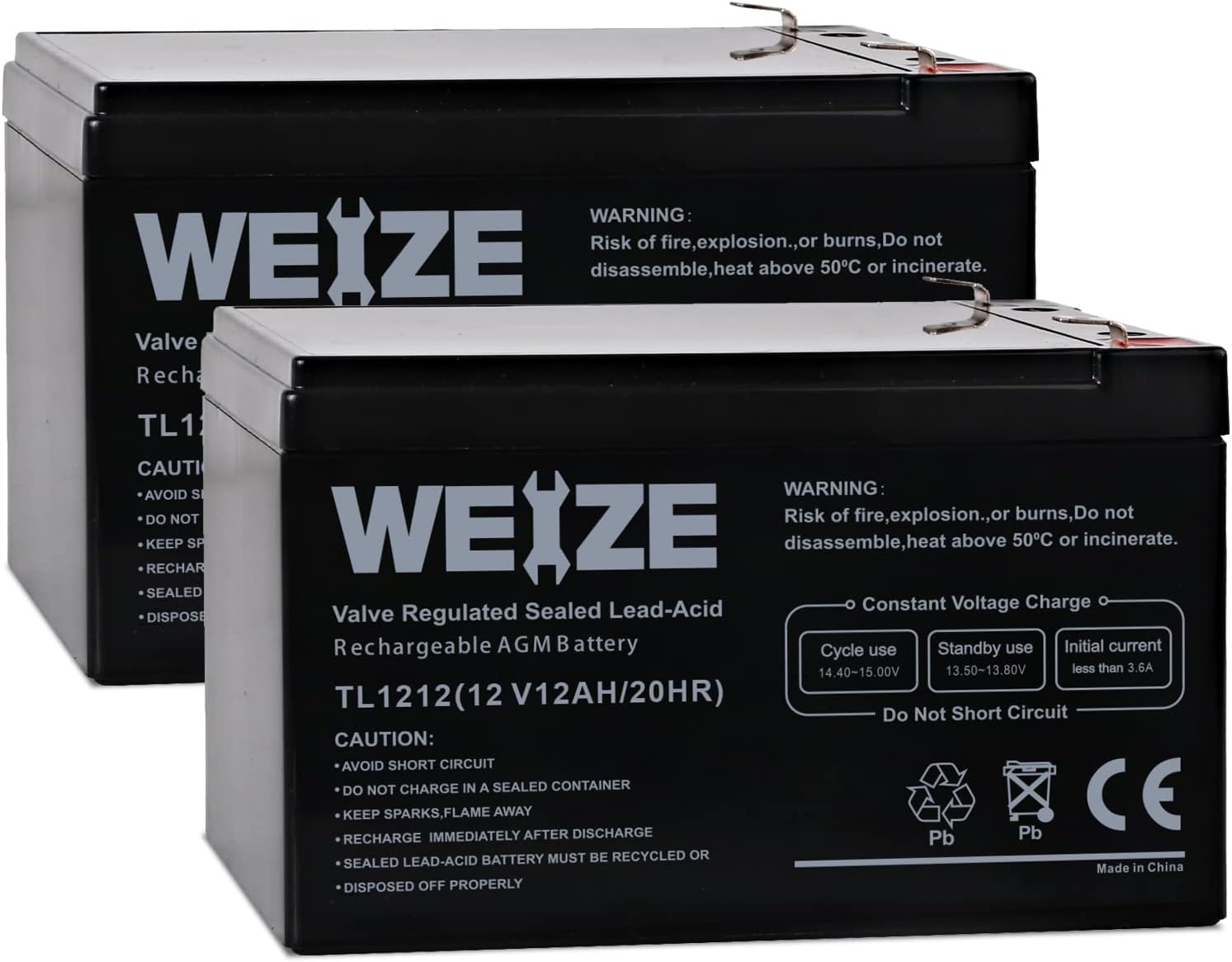 12V 12Ah Rechargeable Sealed Lead Acid Battery Set for Versatile Use