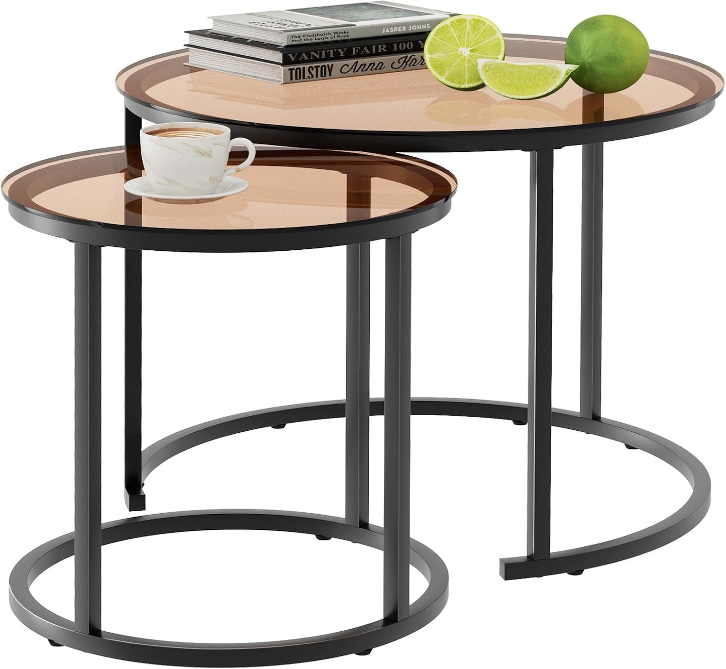aboxoo Nesting Coffee Table Set of 2 for Modern Living Room