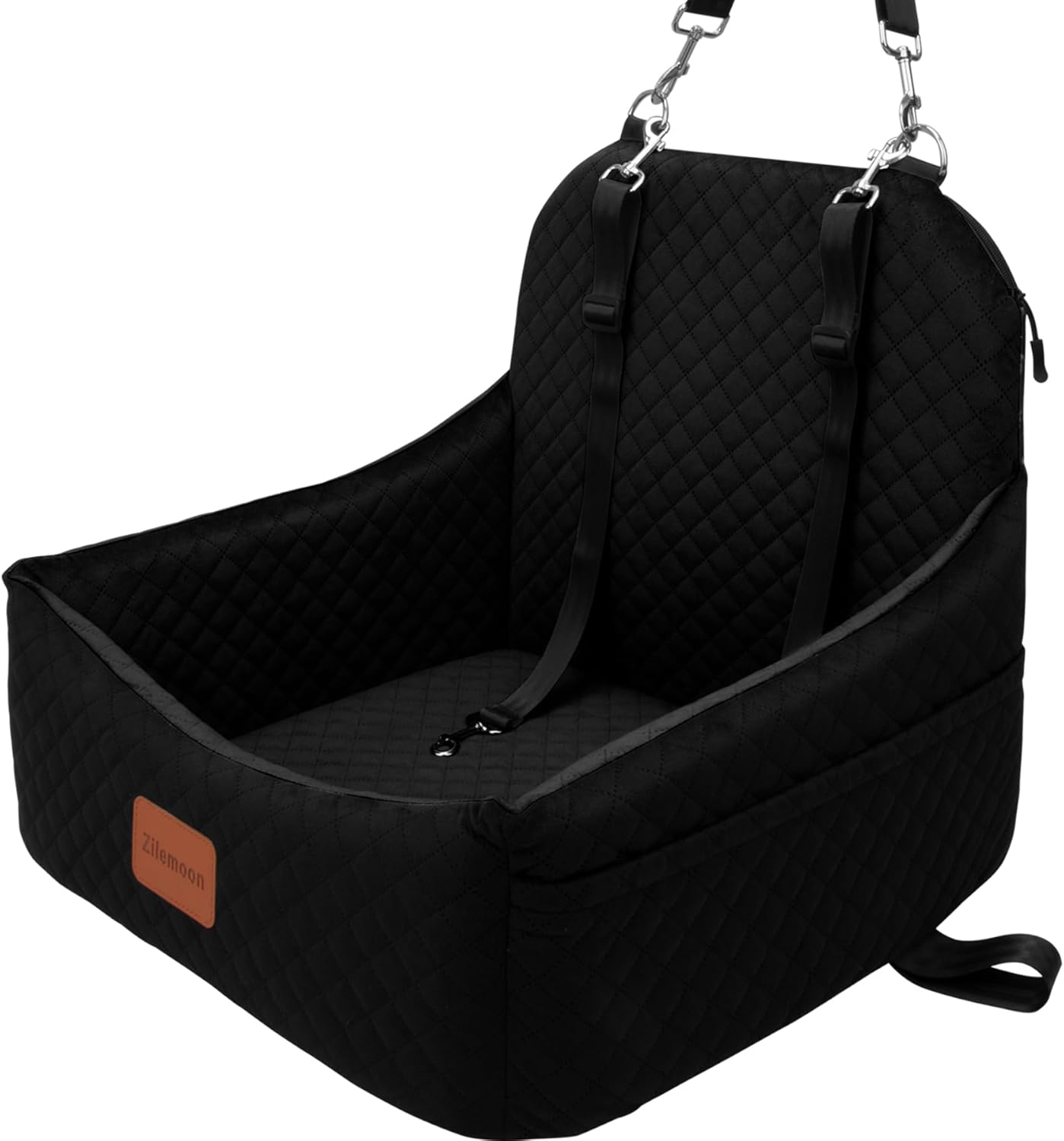 Car Dog Seat with 2 Safety Leashes for Small Medium Dogs