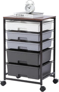Utility Cart with 5 Drawers Rolling Storage Cart - Compact