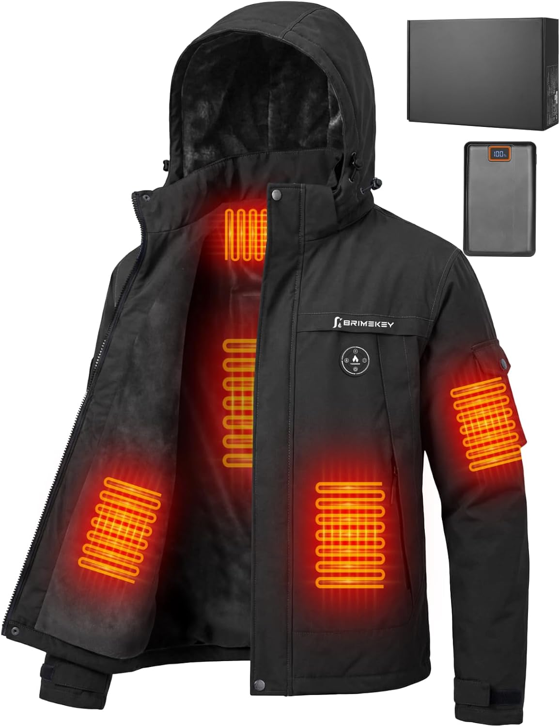 Heated Jacket for Men with 20000 mAh Battery Pack and Fleece