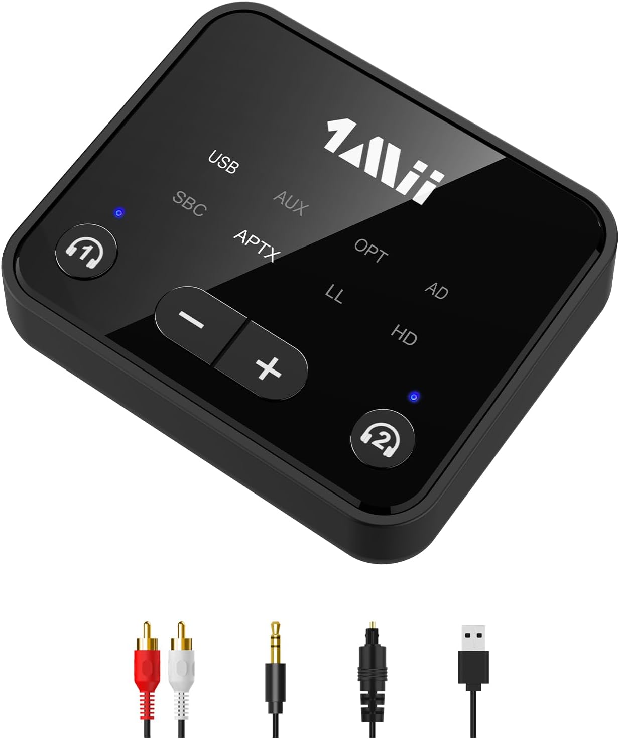 1Mii Bluetooth Transmitter: Dual Headphone Connection