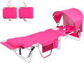 Tanning Chair with Sun Canopy Face Hole - UPF 50+ Reclining Lounger