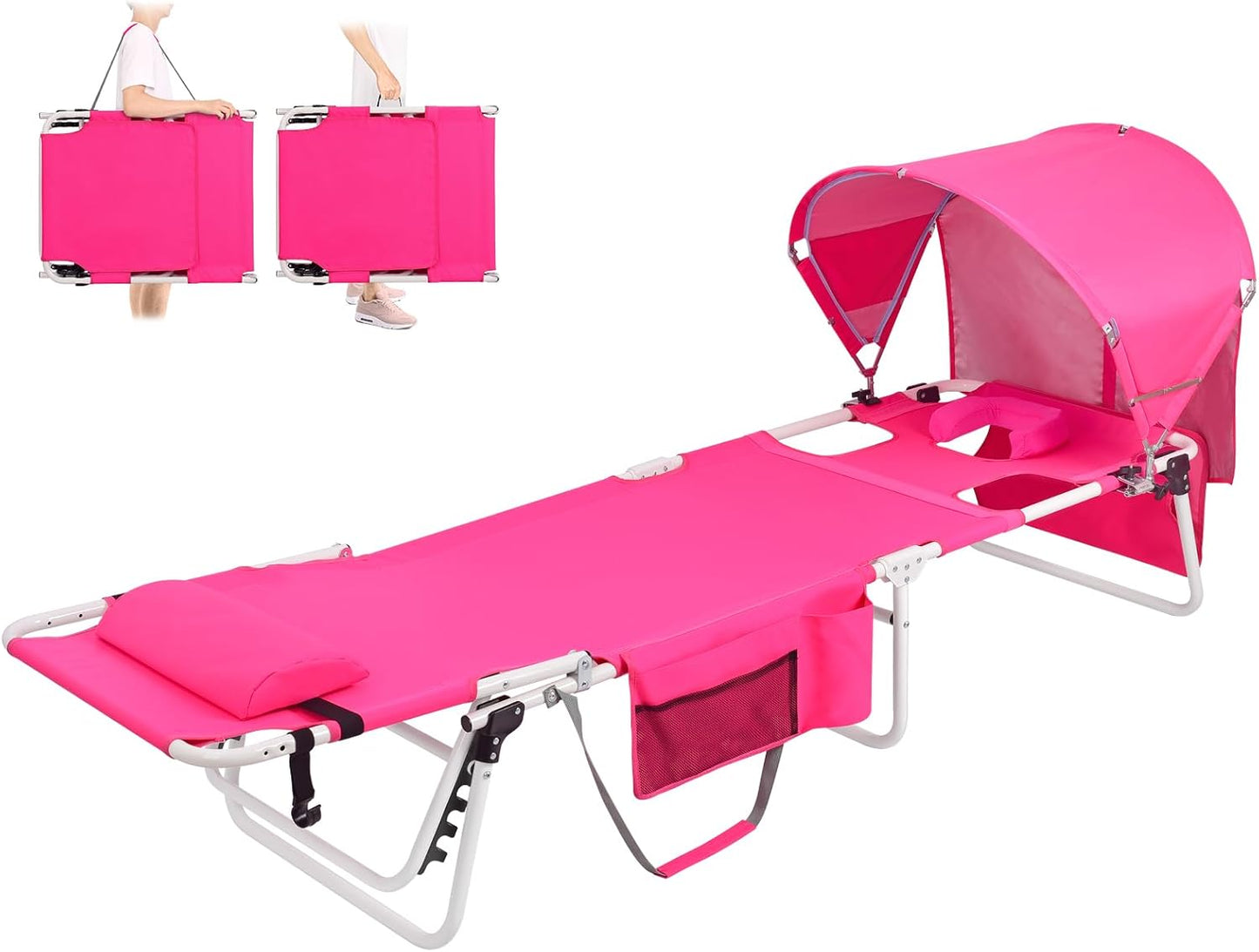 Tanning Chair with Sun Canopy for Ultimate Outdoor Relaxation