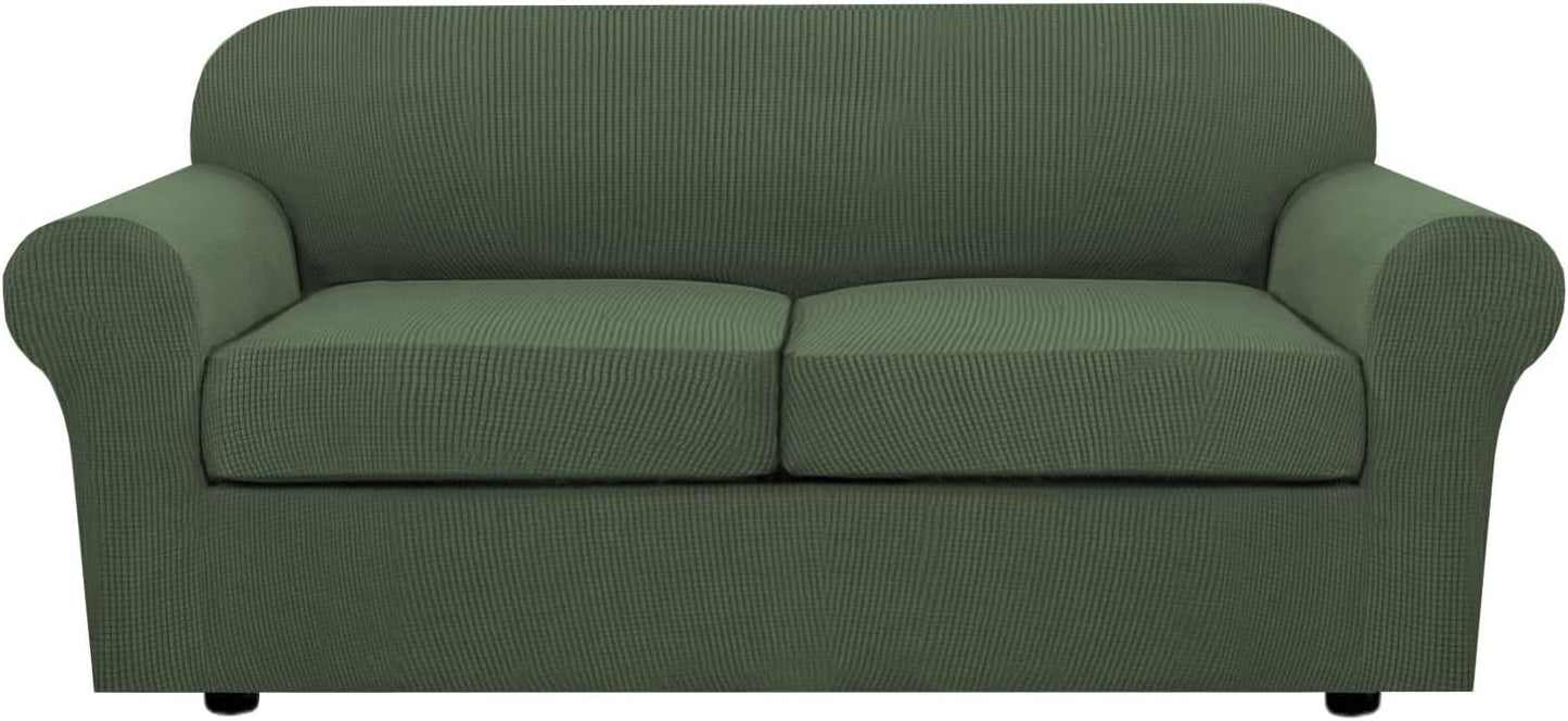 H.VERSAILTEX 3 Piece Stretch Sofa Covers for Custom Fit Style