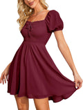 Byinns Women's Sweetheart Neckline Smocked Sundress - Flowy Floral Fit
