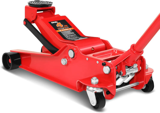 Low Profile Hydraulic Trolley Service Floor Jack, 4 Ton Capacity