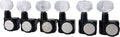 6 In-line Guitar Locking Tuners with Pearl Buttons - Black 1:18