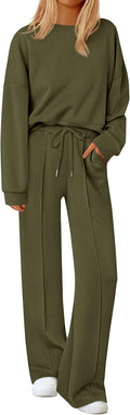 PRETTYGARDEN 2 Piece Loungewear Set for Women - Cozy Wide Leg