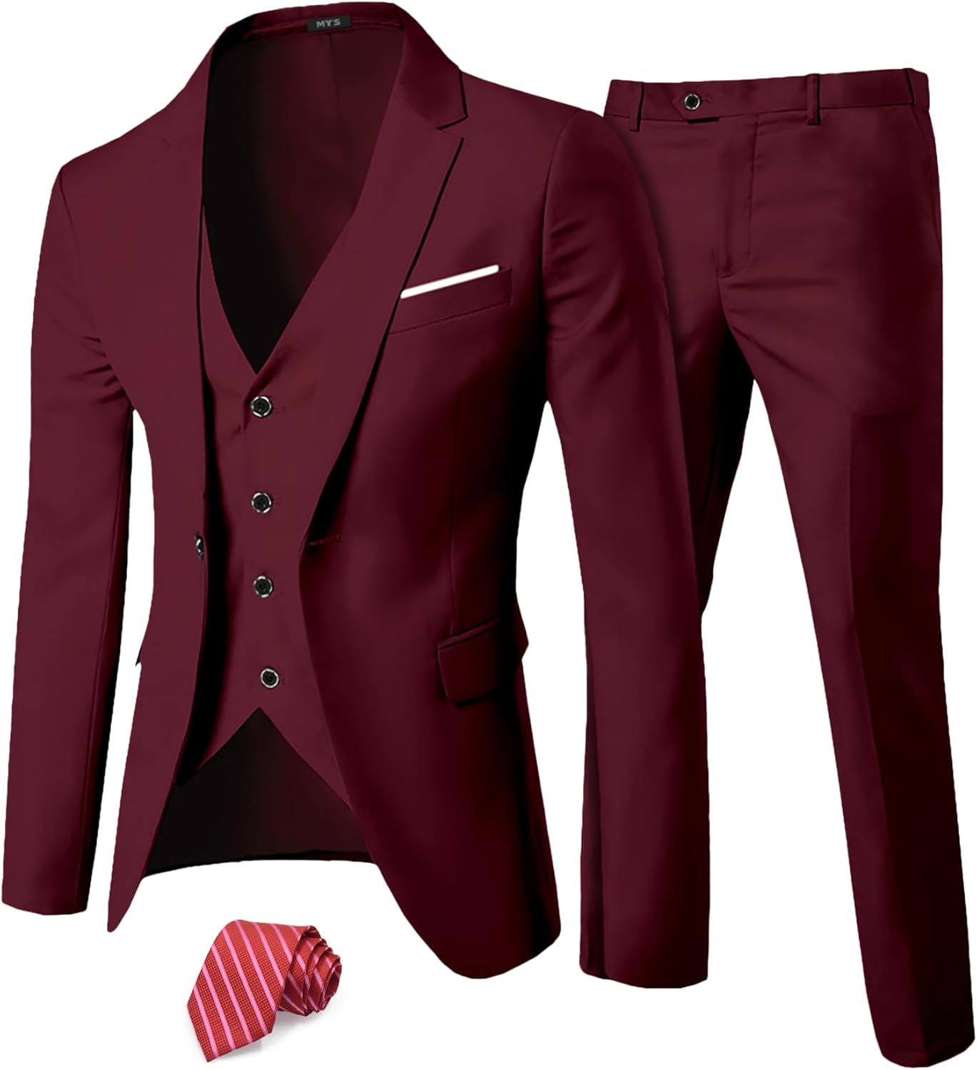 MY'S Men's 3 Piece Suit Set for Weddings and Parties