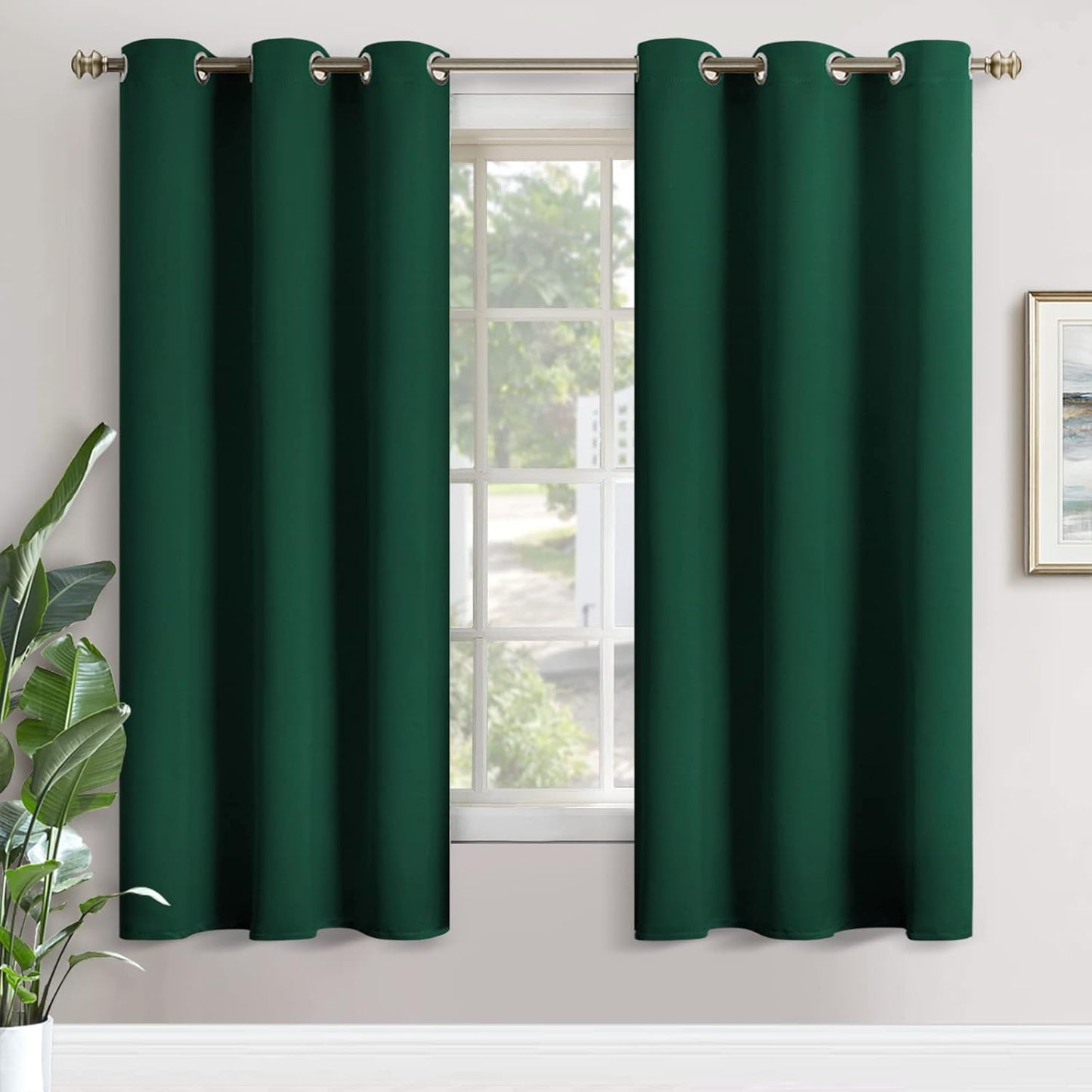YoungsTex Emerald Green Blackout Curtains for Bedroom 72 Inch