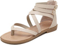 SHIBEVER Women's Gladiator Sandals Strappy Flat Thong - Summer Roman
