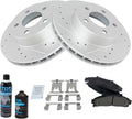 TRQ Front Brake Pad & Rotor Kit Ceramic Premium G-Coated - Performance