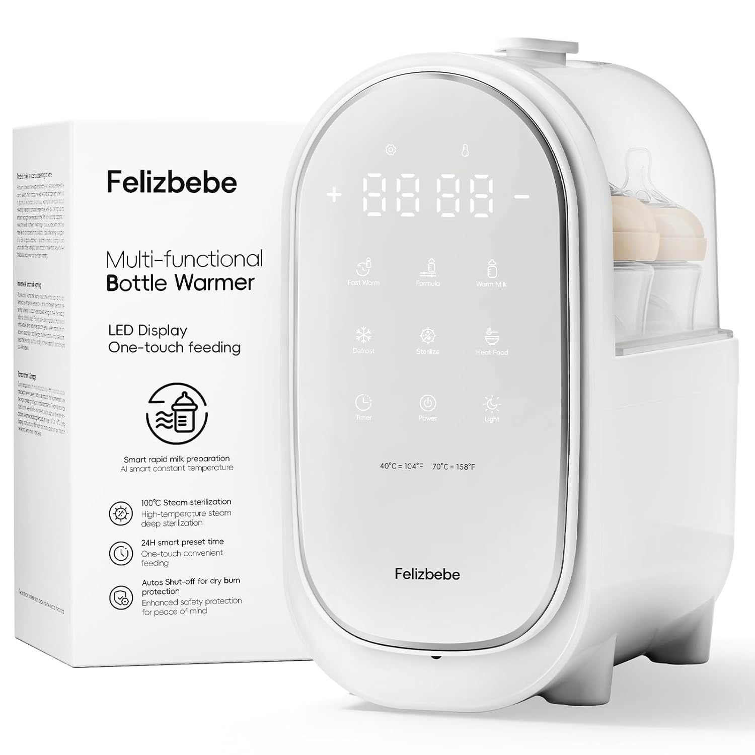Bottle Warmer for Breastmilk - 11-in-1 Double Design with Night Light
