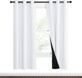 NICETOWN White Blackout Curtains 70 in Panels - True Light Blocking