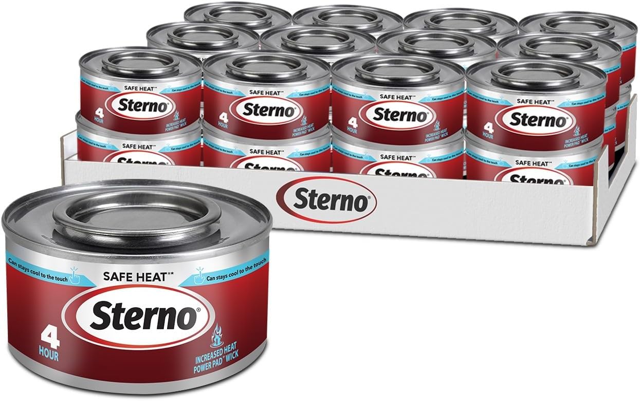 Sterno Fuel Cans - 4-Hour Burn for Chafing Dish Warmers