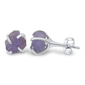Natural raw tanzanite stud earrings - Everyday December birthstone