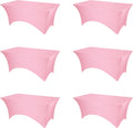 Pink Fitted Spandex Table Covers for 6 ft Tables - 6 Pack