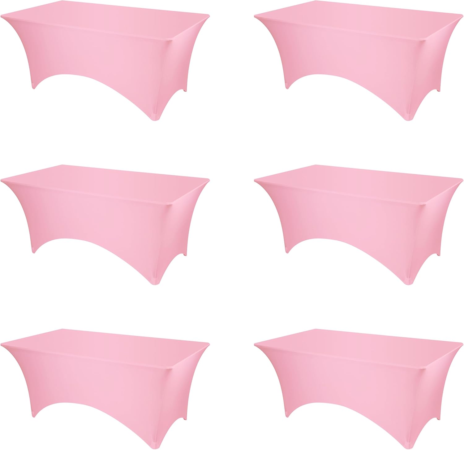 Premium 6 Pack Pink Fitted Spandex Table Covers for Events