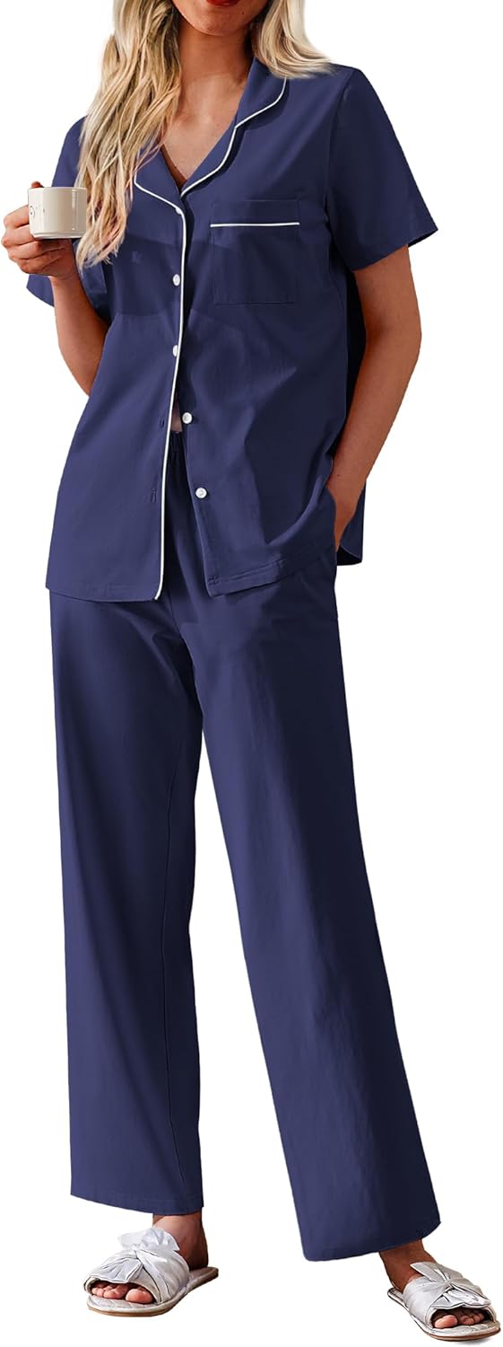 Ekouaer Women's Cotton Pajamas Set for Comfort and Style