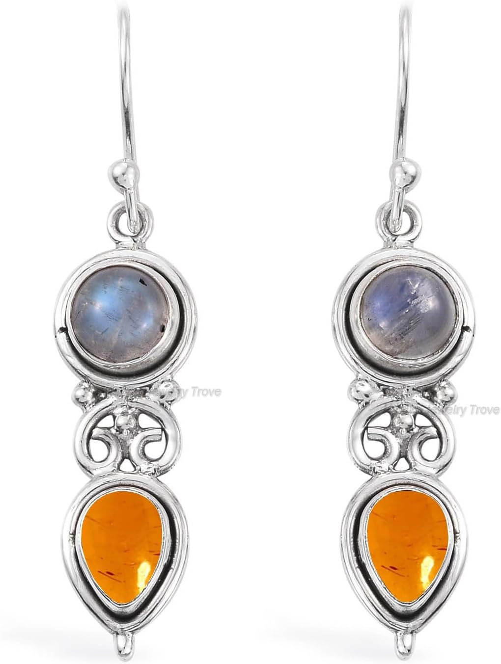 Handmade 925 Sterling Silver Earrings for Women - Dangle Gemstone