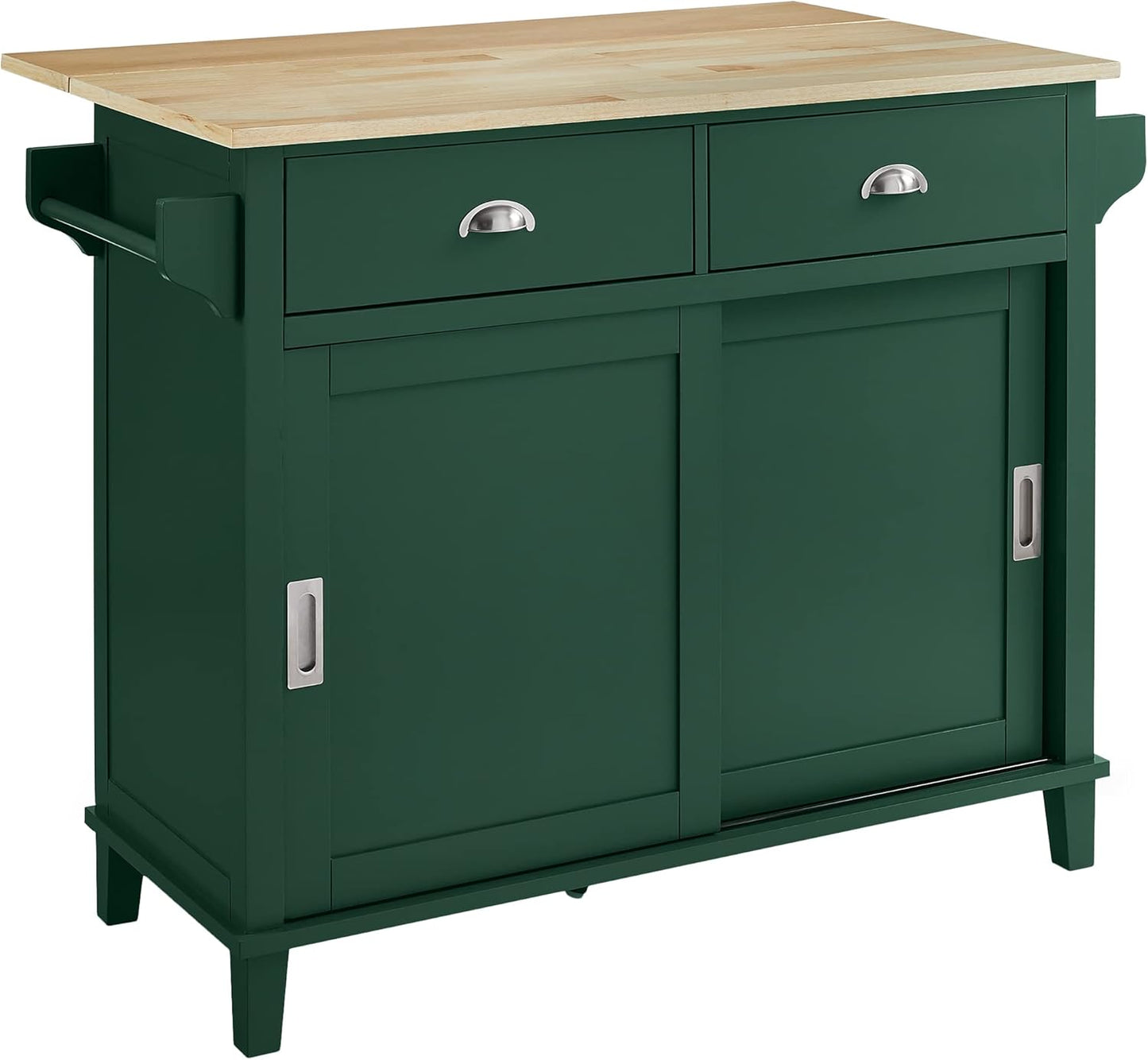 Cora Emerald Kitchen Island - Storage Heaven!