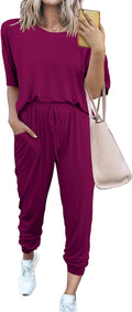 Women's Two Piece Lounge Set - Lightweight Travel Jogger Outfit Shoes