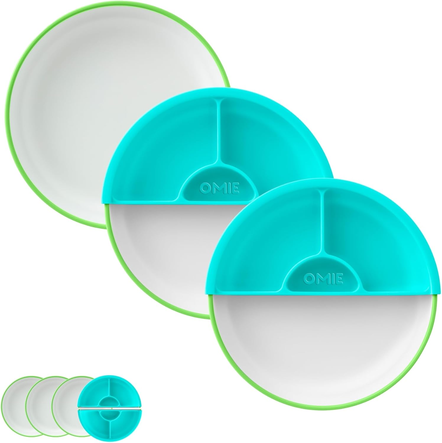 Omie Easy Scoop Plates for Kids - Unique Design for Less Mess