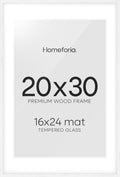Homeforia White 20 x 30 Frame with Mat - Gallery-Grade Oak Finish