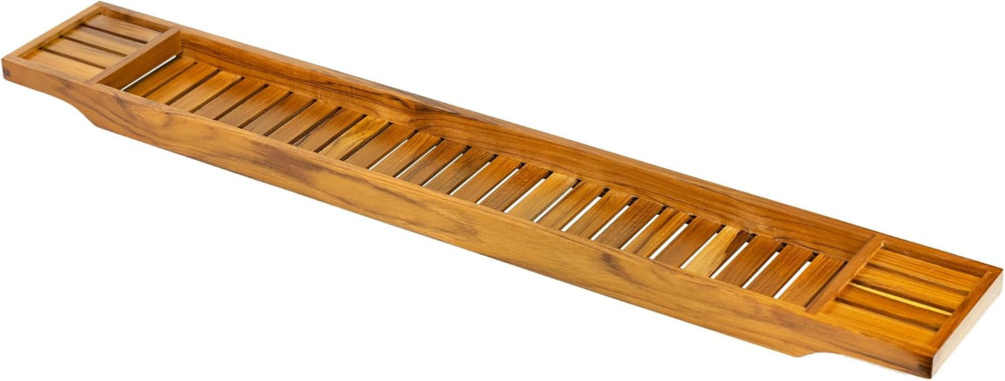 VaeFae Teak Bathtub Tray - Perfect Wooden Bath Caddy for Relaxation