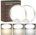 Rechargeable Motion Sensor Ceiling Light 2 Pack - Wireless 500LM