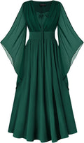 Scarlet Darkness Women's Renaissance Bell Sleeve Maxi Dress - Split