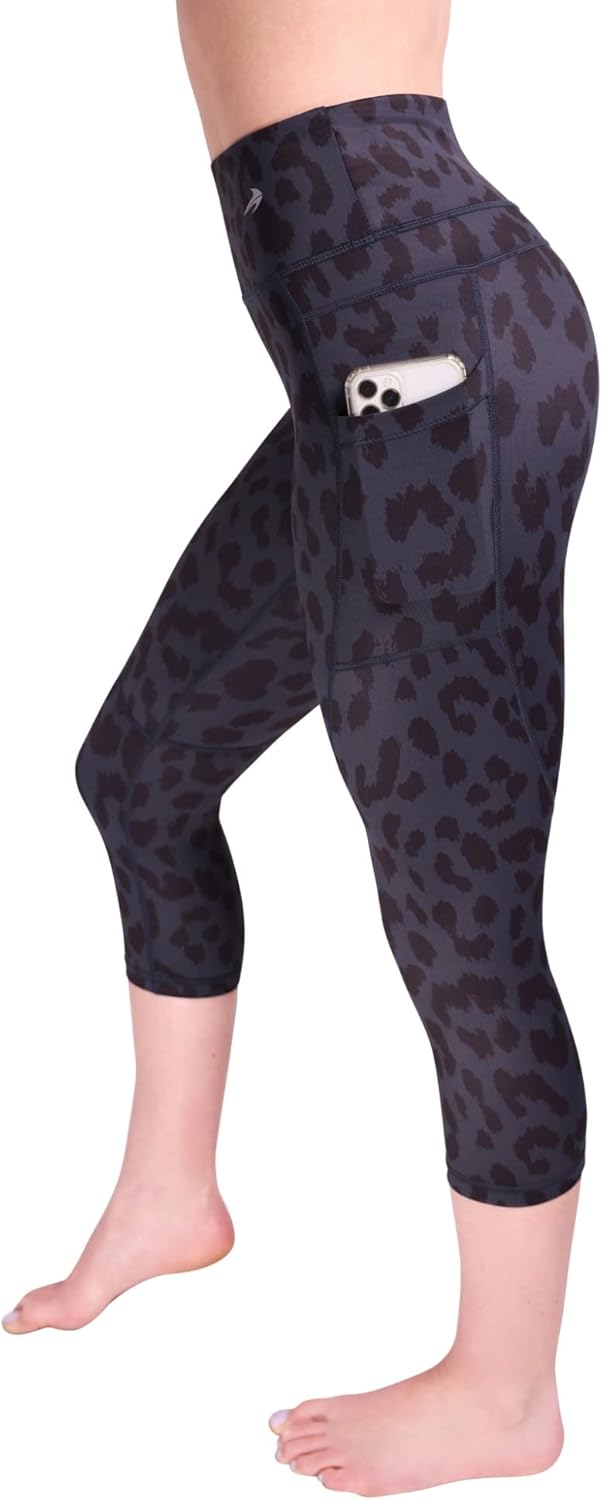 CompressionZ High Waisted Capri Leggings for Women Tummy Control